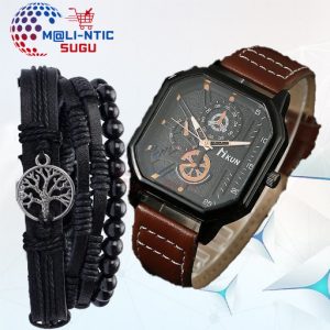 Montre de luxe  MKUN – + Bracelets – Marron   