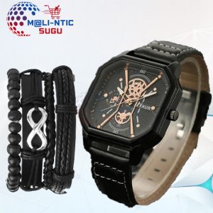 Montre de luxe  MKUN – + Bracelets – Noir   