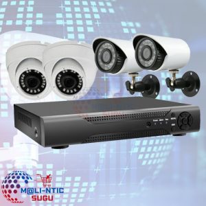 Kit de Vidéosurveillance CCTV  4 Caméras + DVR – Analogique